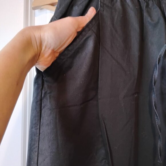 Zara Women's Black Drawstring Wide Leg Cargo Pocket Trouser Pants Size M - Picture 5 of 6